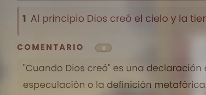 El mismo versículo con su comentario oculto