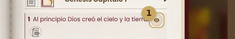 El ojo de referencia cruzada al final de un versículo
