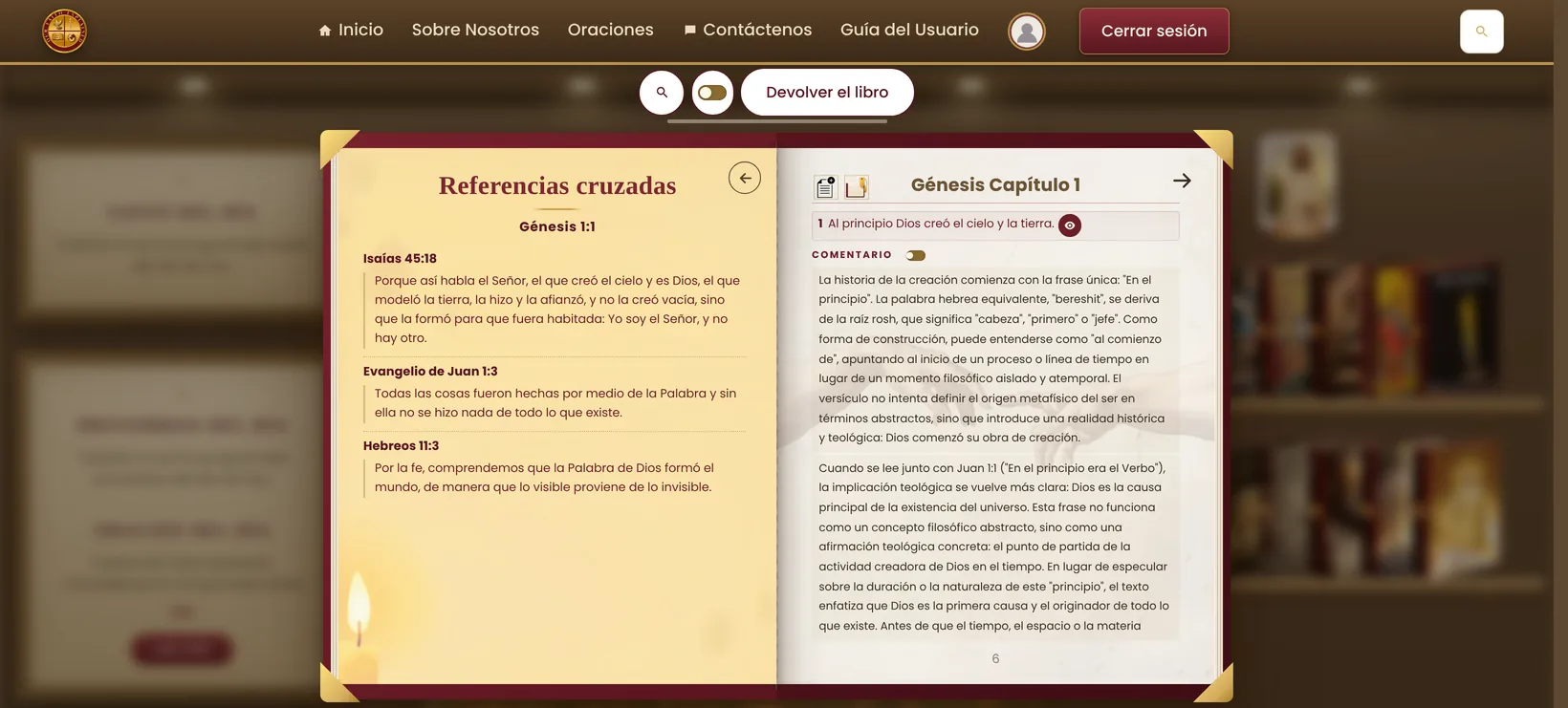 Las referencias cruzadas abiertas para un versículo