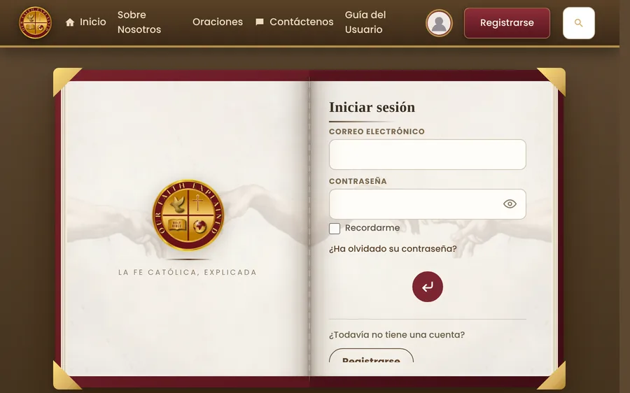 La página de inicio de sesión