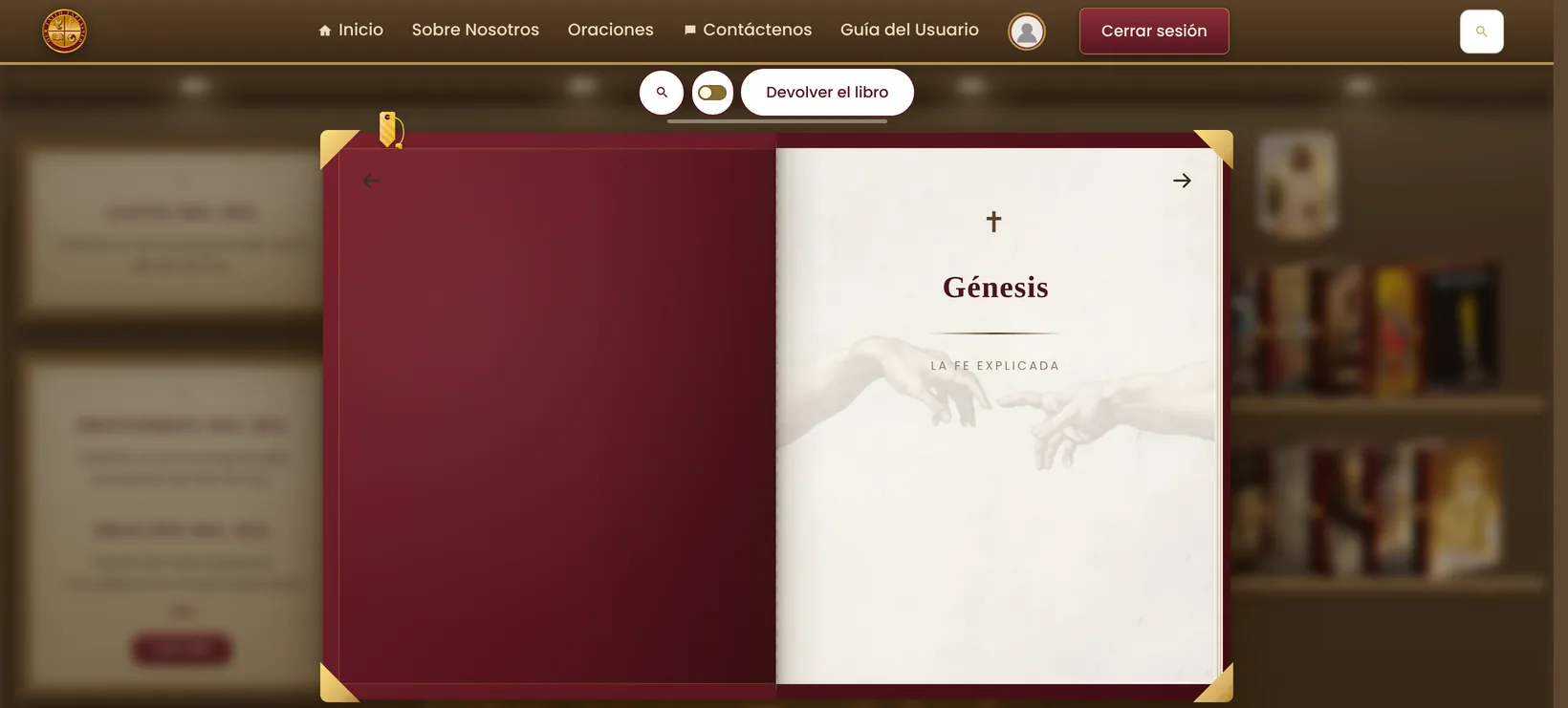 Un libro abierto en su portada interior